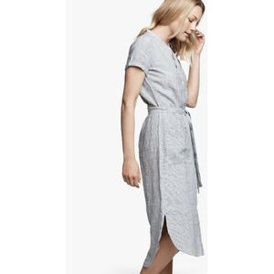 James Perse Striped Elongates Linen Shirt Dress 1